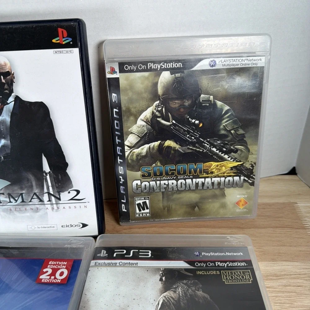 PS2 & PS3 Video Game Lot of 6 - Hitman 2, Red Faction, Medal Of Honor, Socom